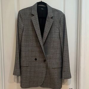 Theory Gray Plaid Blazer